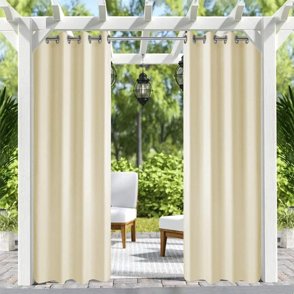Outdoor Patio Curtain Grommets 50x10inch Ivory