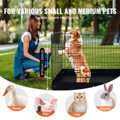 Dog Playpen 4 Panels Foldable Metal Dog Exercise Pen With Bottom Pad Cover