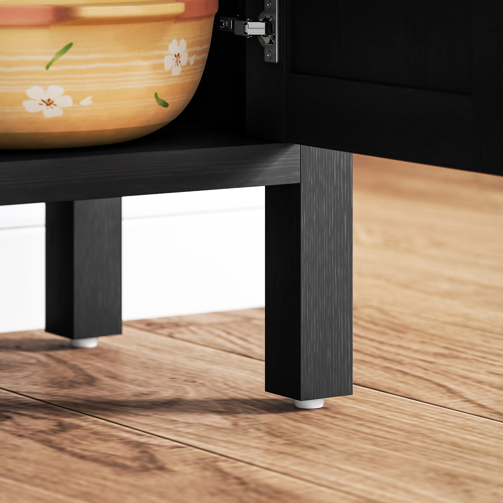 Sideboard Buffet Cabinet with Storage, Modern Accent Cabinet with Adjustable Shelf, Coffee Bar Cabinet, Distressed Black