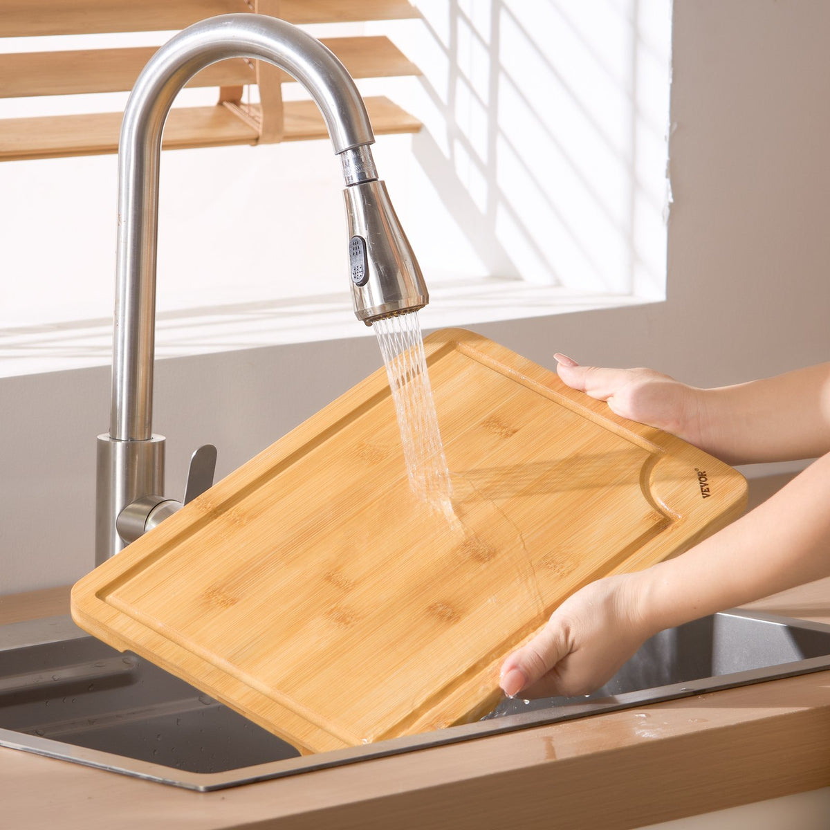 Bamboo Cutting Board Premium Versatile Cut Board With Built-in Handle