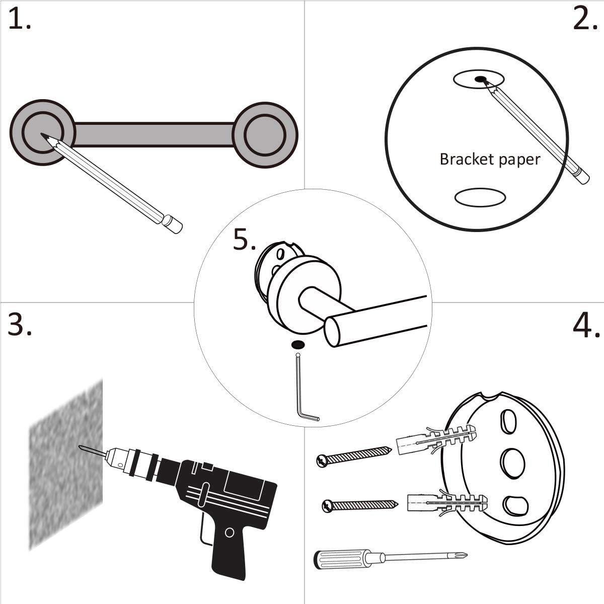 3-piece Set Of Bathroom Hanger Towel Rails
