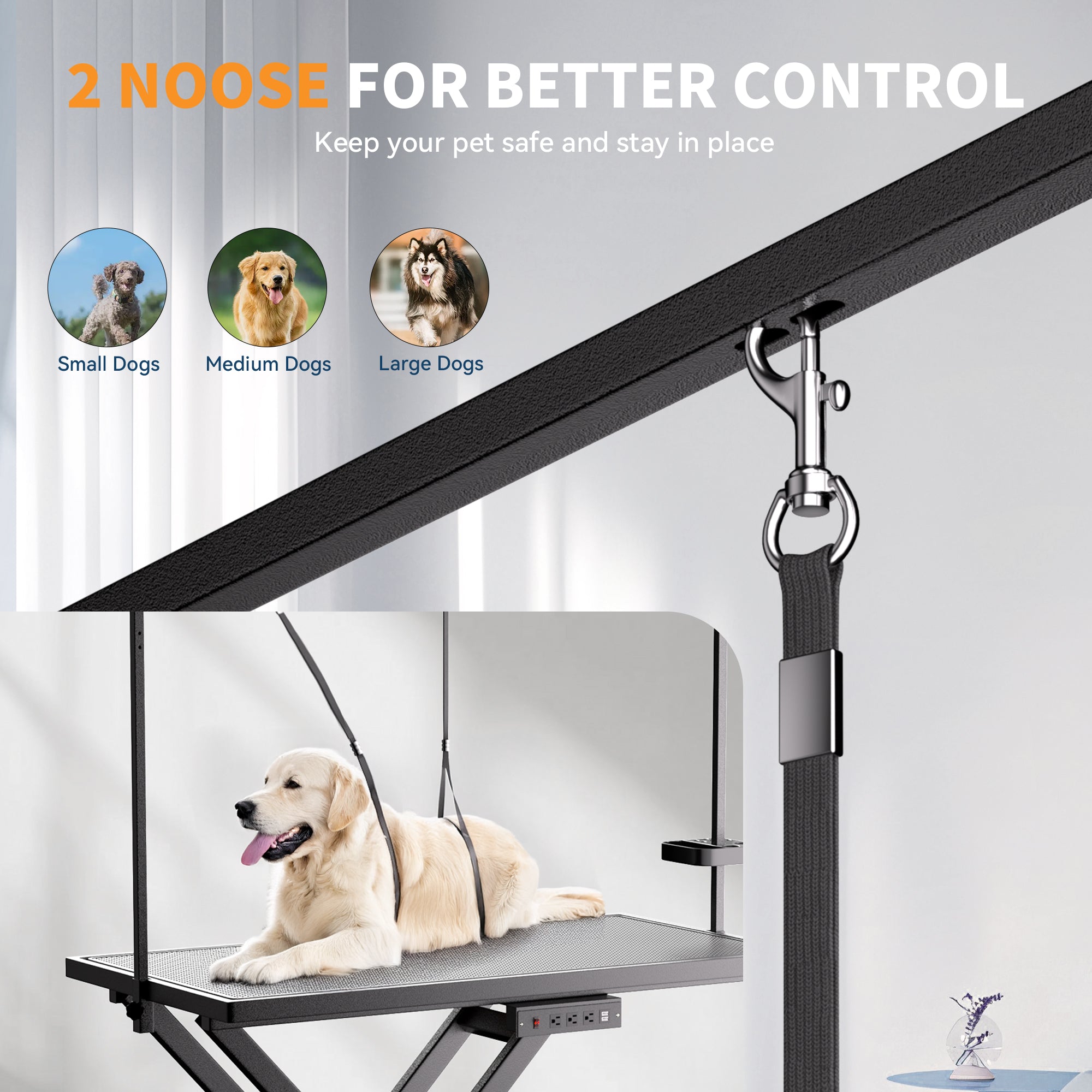 Height Adjustable Pet Grooming Table, Equipped With Leveling Wheels, Dog Grooming Arms, Anti Slip Tabletop, And Tool Organizer 50 Inches, Black, Prohibited Platform Temu