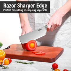 Vegetable Cleaver - Japanese Cleaver 6.5 Inch Chopping Knife High Carbon Stainless Steel Knives With Wooden Handle 6.5 Inch Cleaver Knife