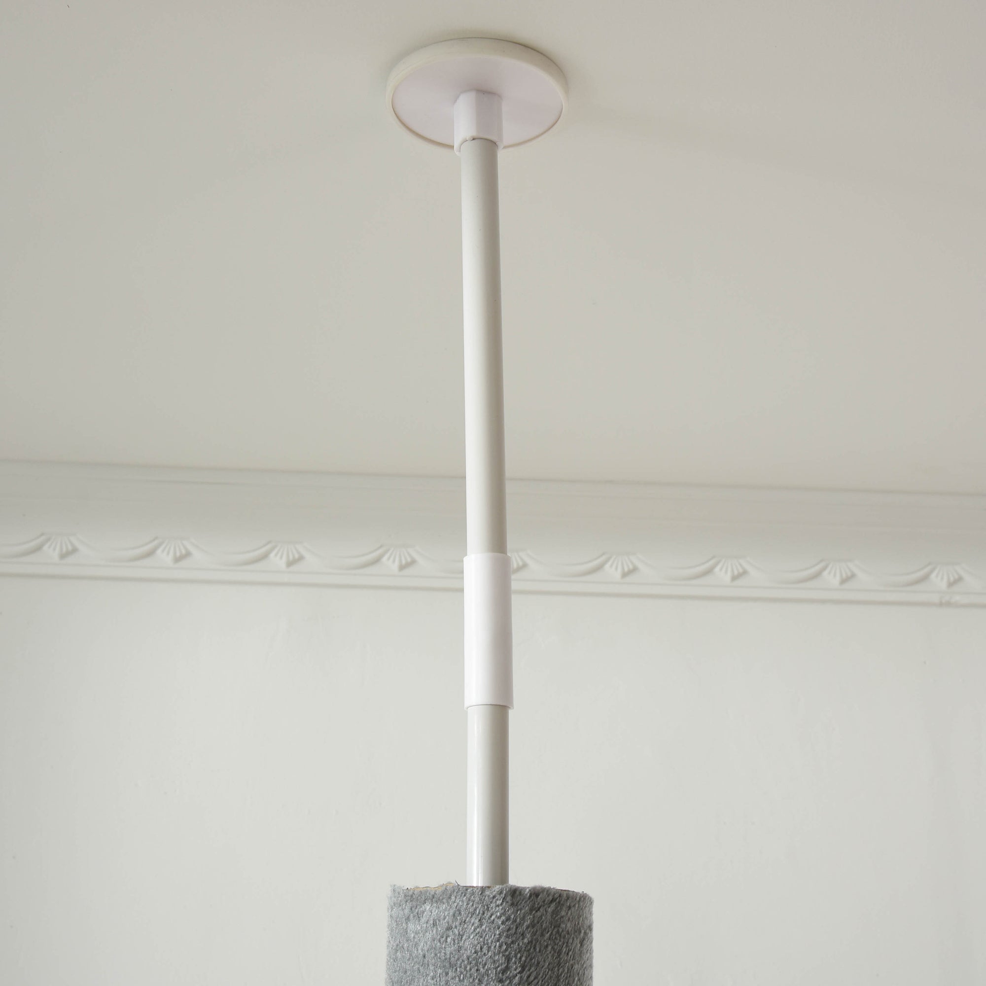 85.5" Cat Tree Height Adjustable Floor-to-Ceiling 4-Tier Kitty Climbing Activity Center Condo Cat Toy with Scratching Post Hanging Balls Play Rest Post Pet Furniture Grey