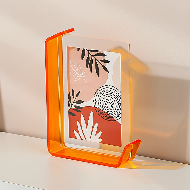 5x7 Inch Colorful Acrylic Photo Frame Box Creative Picture Holder Stylish Gradient Color Collage Frame