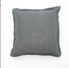 Linen Printed Cushion With Fringes  Brown