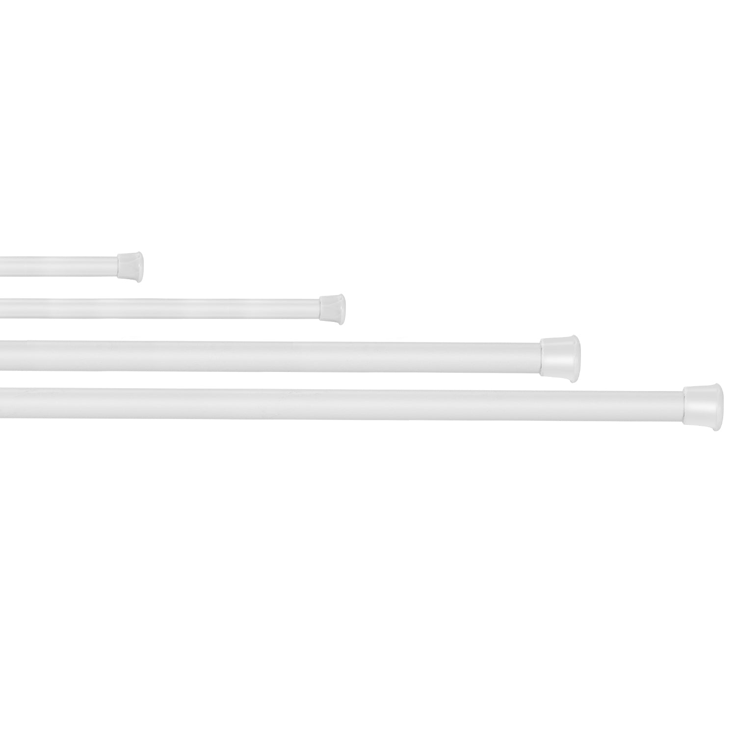 1Pc Tension Curtain Rod Spring Load Adjustable Curtain Pole Heavy-Duty Steel 4 Sizes For Bathroom Wardrobe Kitchen Balcony