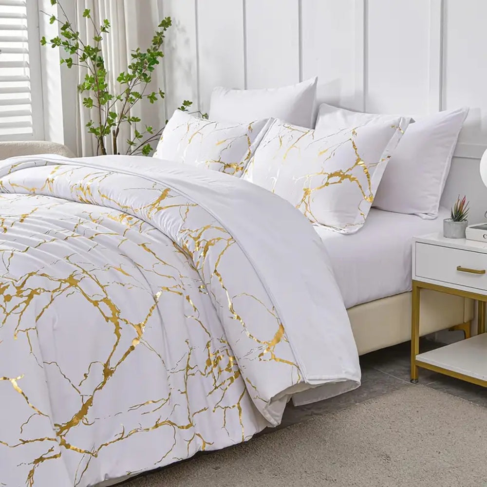 Marble White Duvet Cover Set