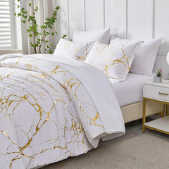 Marble White Duvet Cover Set