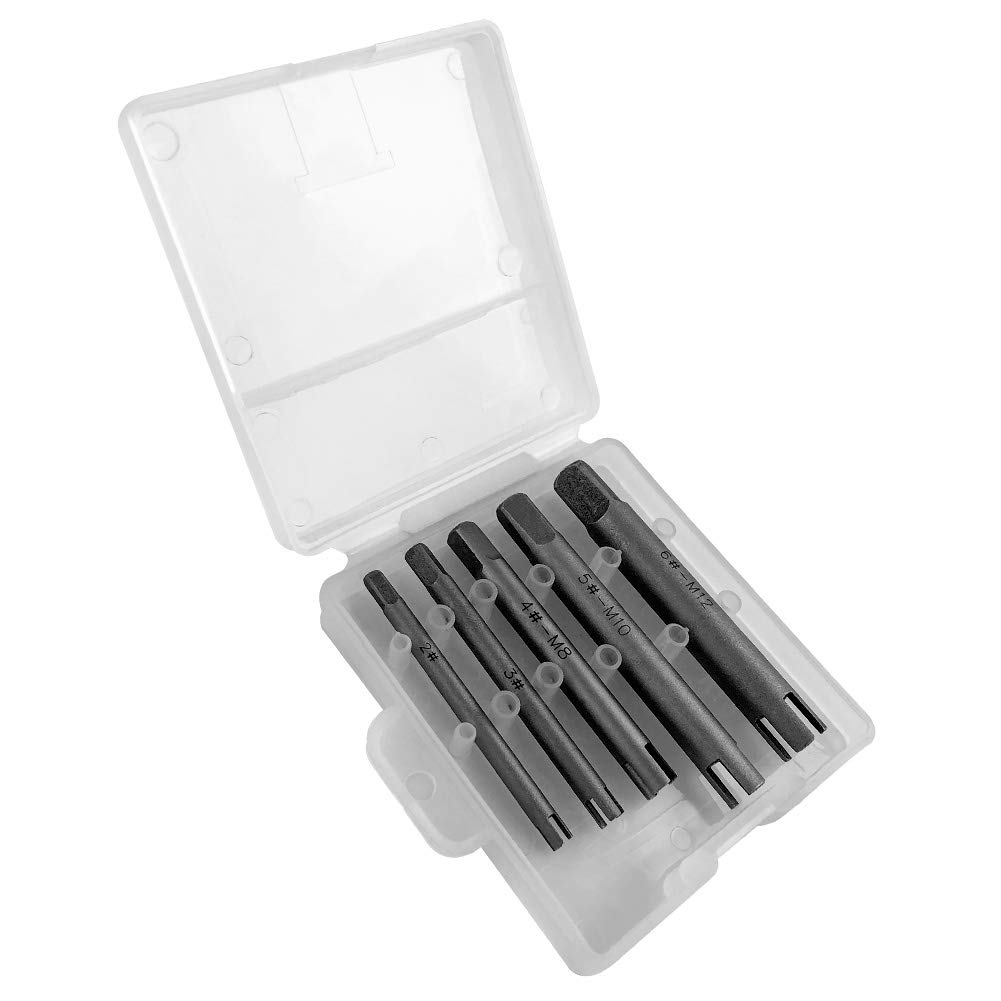 Tap Extractor 4 Flute Broken Head Screw Remover Stripped Tap Extractor Set Steel 3 Types 5 Pcs