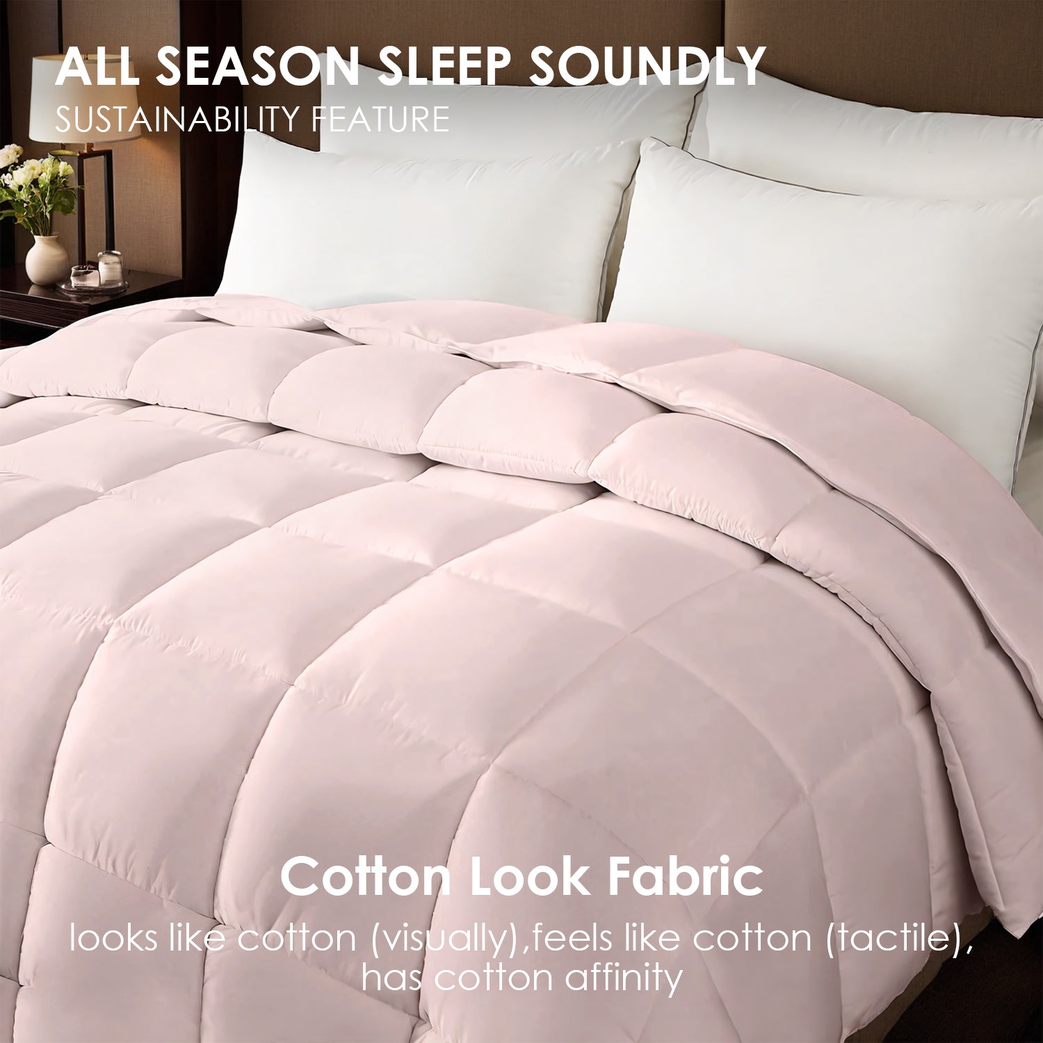 Pink Oversized Plump Thick Duvet Enhanced Warmth With Skin-friendly Comfort. Perfect For Cozy Bedrooms And Luxury Hotels. Fits Single Double Beds. Machine Washable. Ideal Christmas Gift.