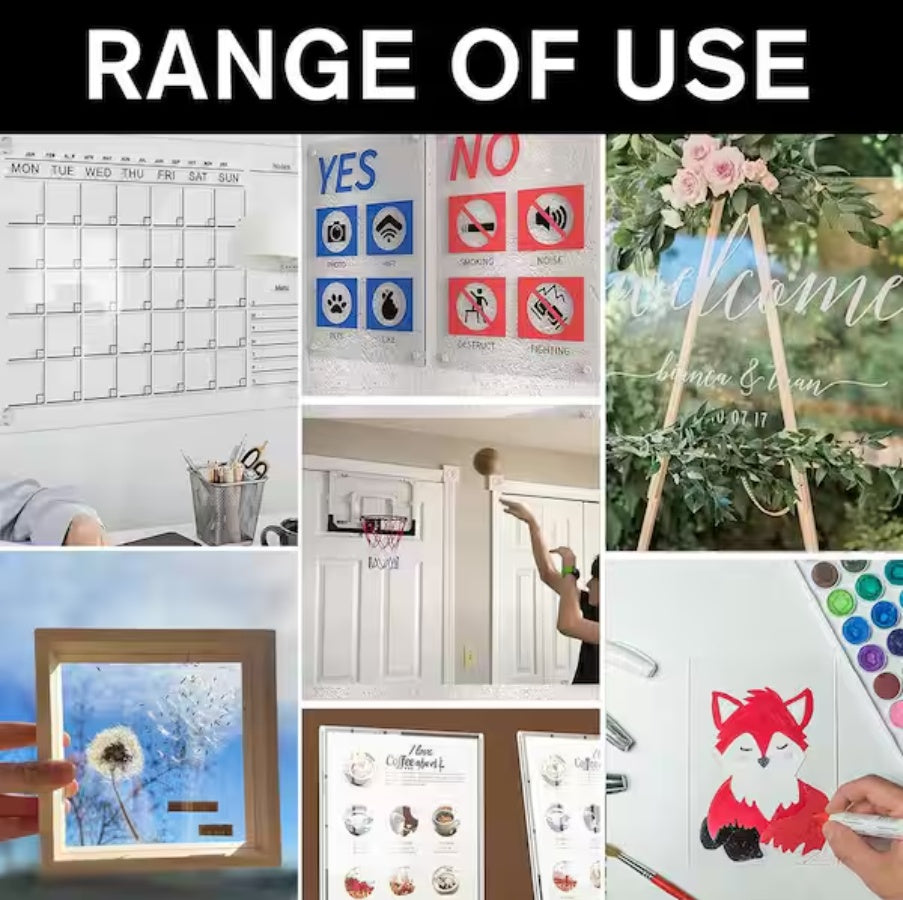 Clear Acrylic Sheet,0.04in,8x10in,12pack