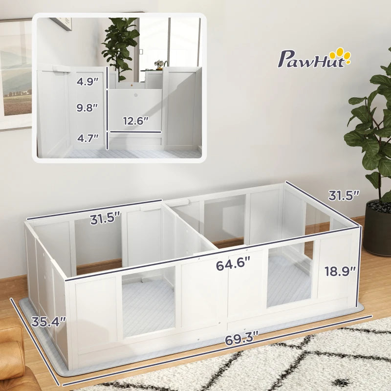 Double Room Design Whelping Box For Dogs With Whelping Pad