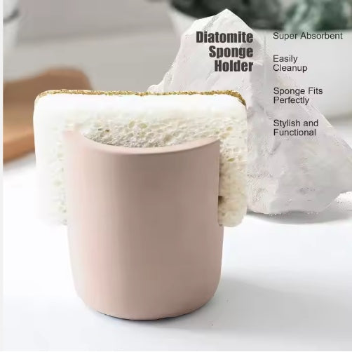 Diatom Mud Sponge Rack Kitchen & Bathroom Sink Caddy For Sponges Scrubbers