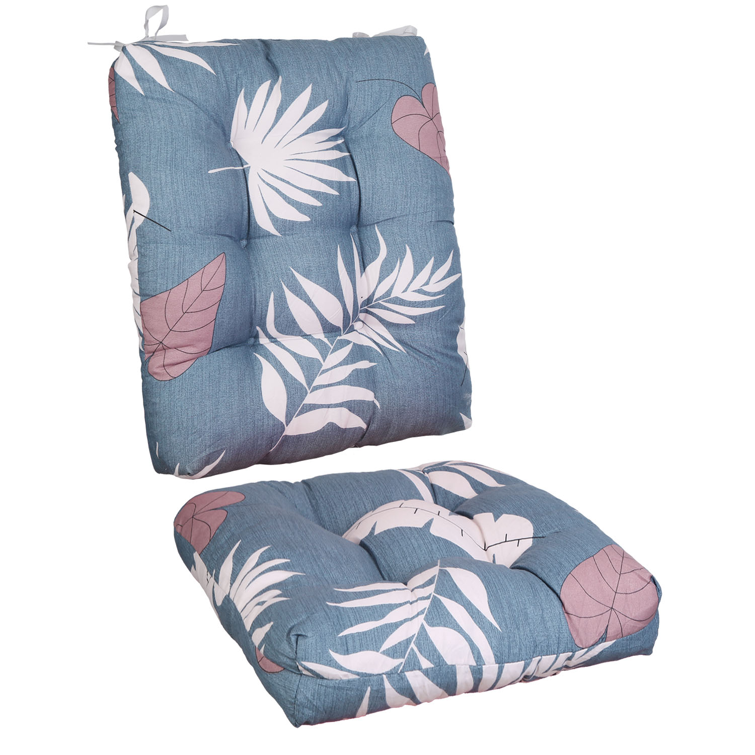 2Pcs Waterproof Rocking Chair Cushion Upper And Lower Back And Seat Sets With Non-Slip Ties Oxford Cloth Surface Polyester Filling Comfortable For Indoor Home Office Car