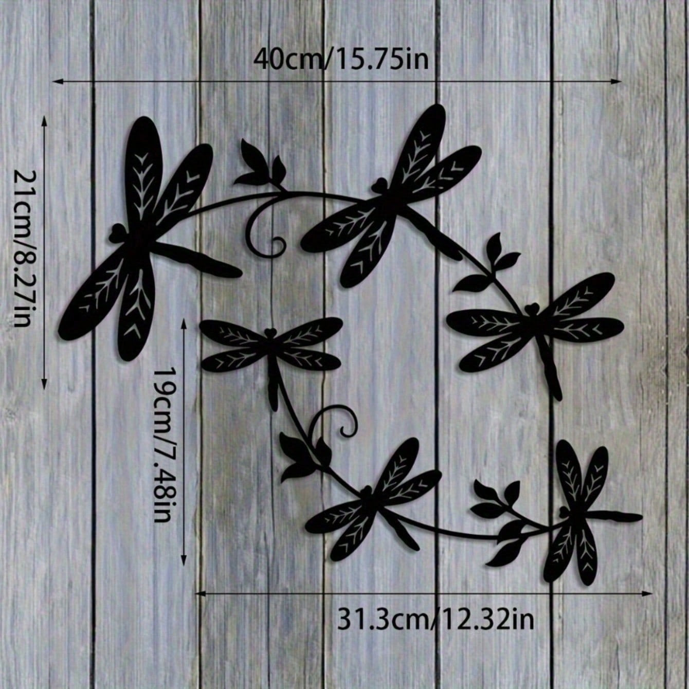 Elegant Dragonfly Wall Art Decor Set - 2-Piece Metal Sculpture For Indoor