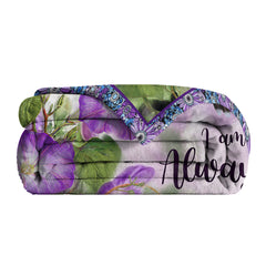 1pc Purple Morning Glory Hummingbird Print Flannel Blanket, Comfortable And Warm Home Throw For Bed, Sofa, Camping, And Multi-Scene Use With Seasonal Versatility