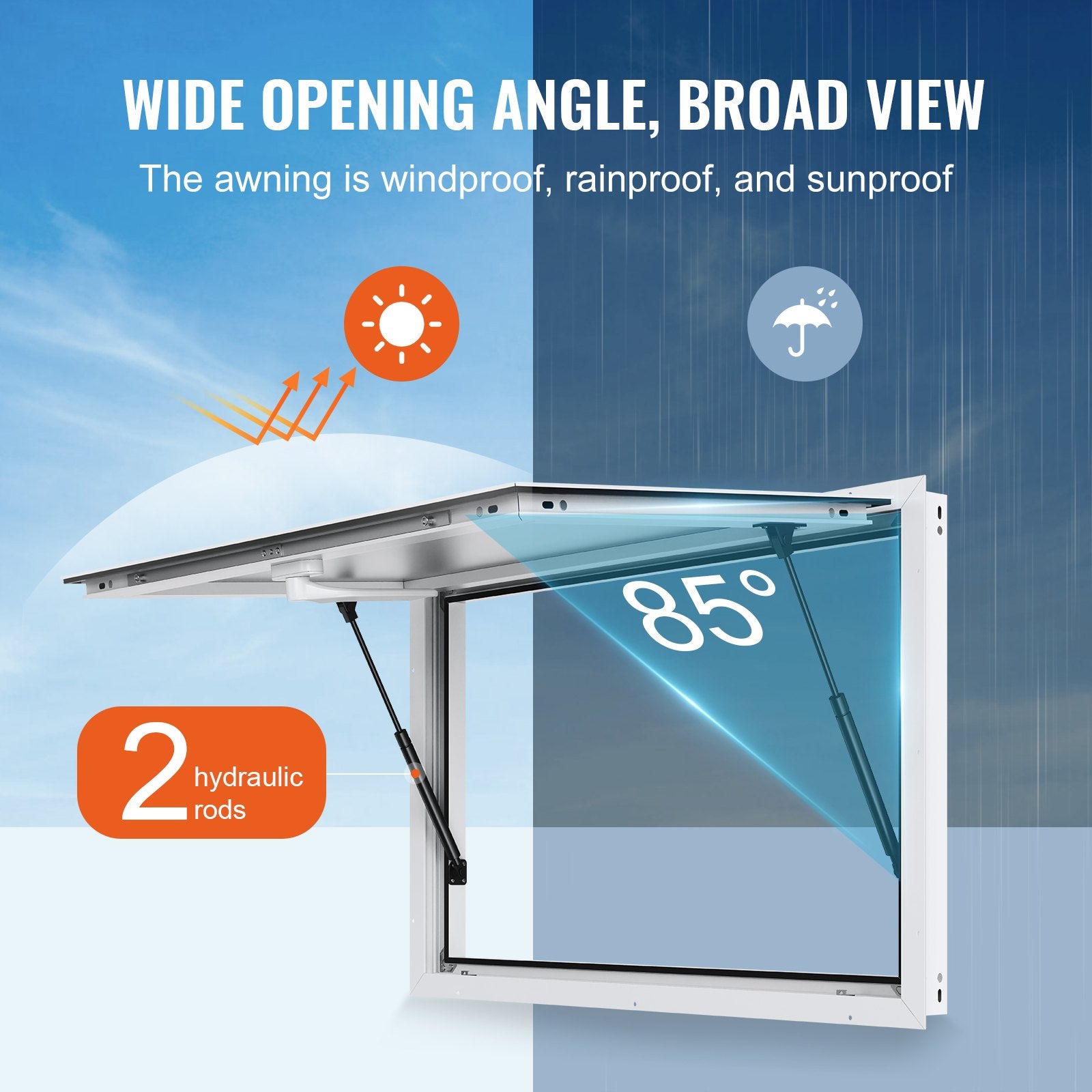 48"L X 36"W Concession Stand Serving Window Food Truck Service Awning