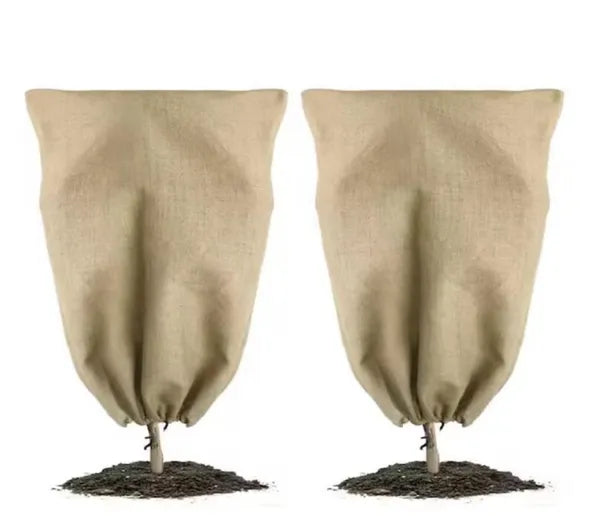 5PC 17inch*59inch Jute Sandbags 300g With Ties, Plant Protection Bags, Biodegradable And Eco-friendly Materials, Provide Protection From Cold, Sun, And Wind, And Secure Roots And Protect Seedlings.