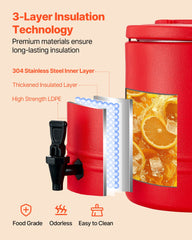 Insulated Beverage Dispenser For Hot And Cold Drinks 8 Gal/30L Cooler Jug
