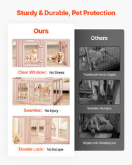 Dog Whelping Box With Window Transparent Playpen For X-Large Dog 60x59x23 In