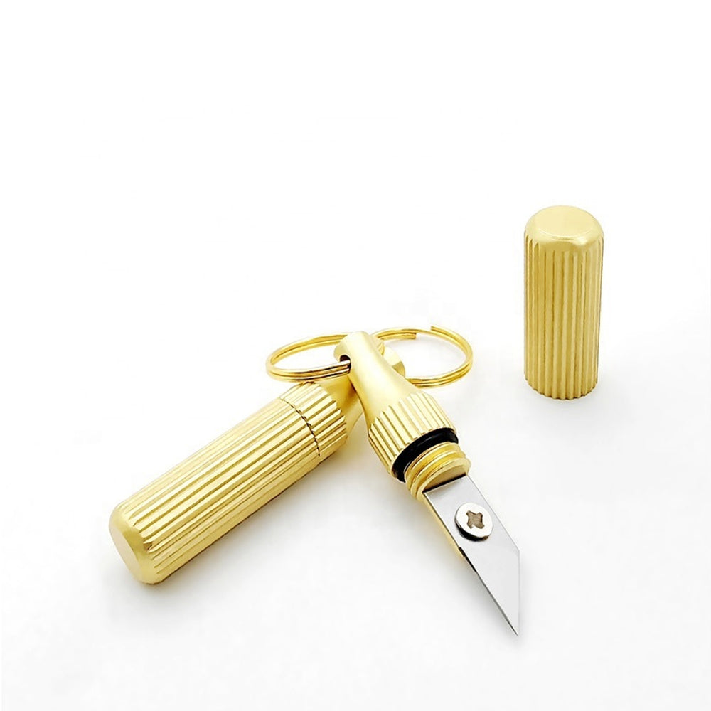 2PCS Stainless Steel Mini Pocket Knife - Leaf-Shaped Portable Capsule Knife With Keychain, Handcrafted Wooden Handle For Outdoor Camping, Fishing & Daily Use