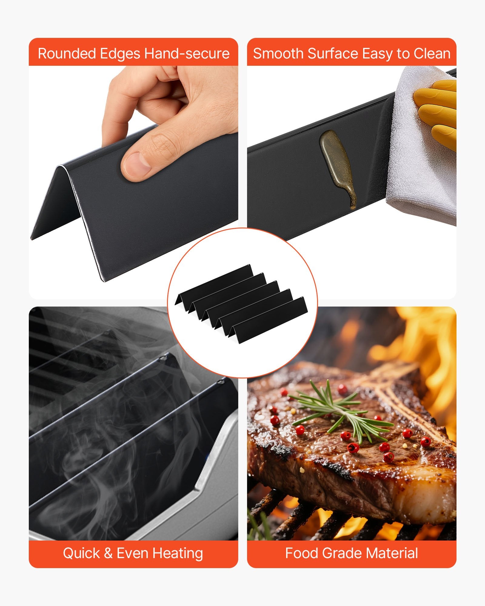 15 In Flavorizer Bars Steel Grill Replacement For Weber Spirit I & II 300 Series