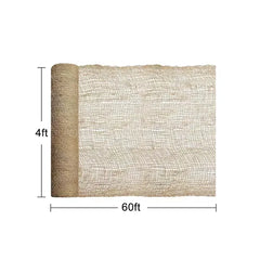 4ft*60ft Natural, Eco-friendly Jute Netting Is A Must-have For Soil Protection And Landscaping, Offering Easy Mulching, Water Conservation, And Wind Resistance.
