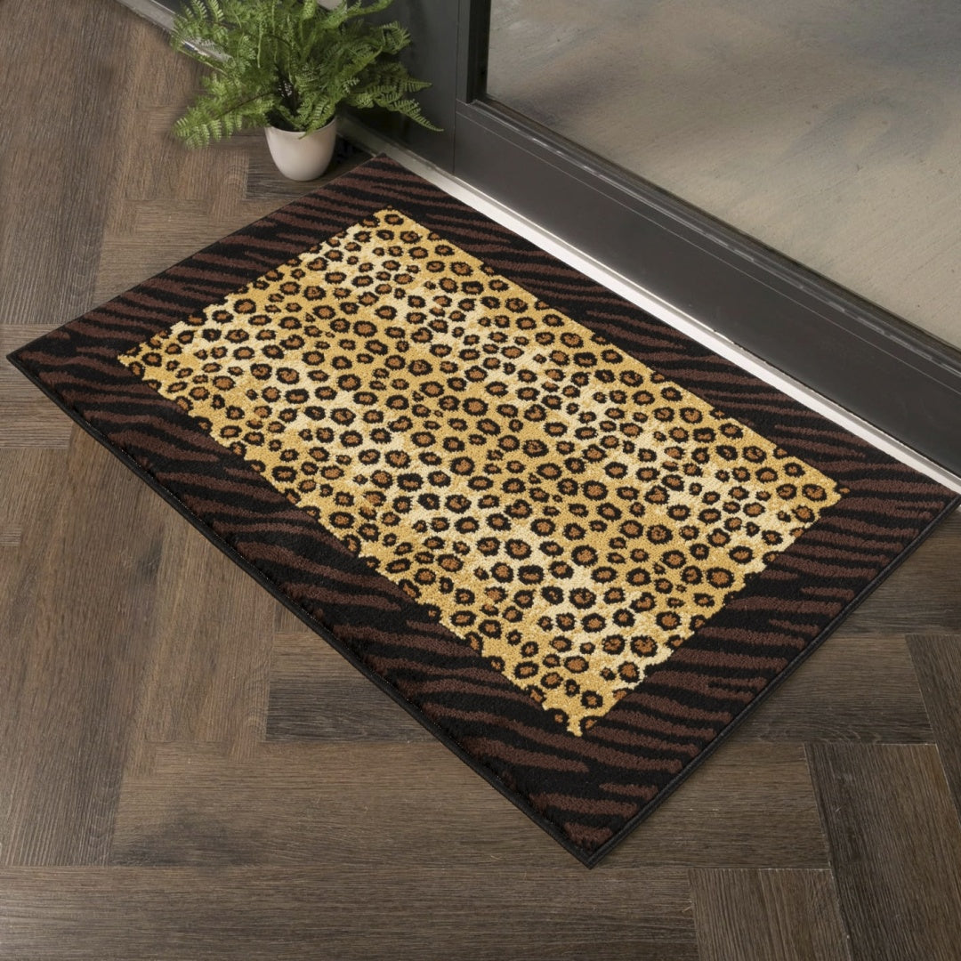 Tribes GC YLS4013 Black 2 Ft X 3 Ft Animal Print Area Rug