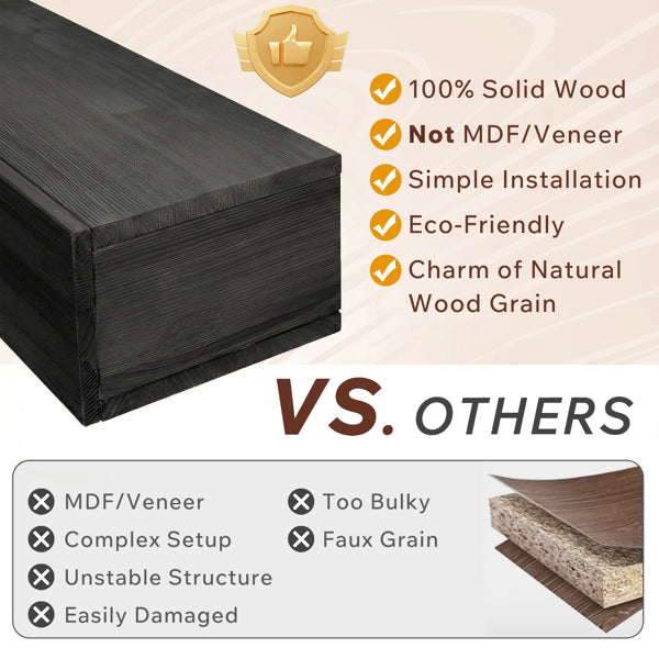 48" Rustic Wood Fireplace Mantel,Wall-Mounted & Floating Shelf For Home Decor