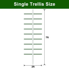 1PC 2FT*7FT White Round Tube Climbing Trellis, Outdoor Gardening Stand, Flower And Vegetable Climbing Trellis, Garden And Balcony Climbing Plant Stand