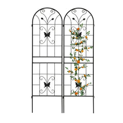 2 Pack Metal Garden Trellis 71" X 19.7" Rustproof Trellis For Climbing Plants Outdoor Flower Support Black