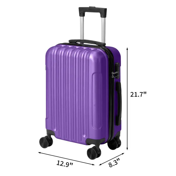 Three-in-one Textured Frosted Case Shell, Non-TSA Customs Lock, 28-inch Detachable Wheels, ABS Trolley Case, 20in, 24in, 28in, ABS, All-color Purple