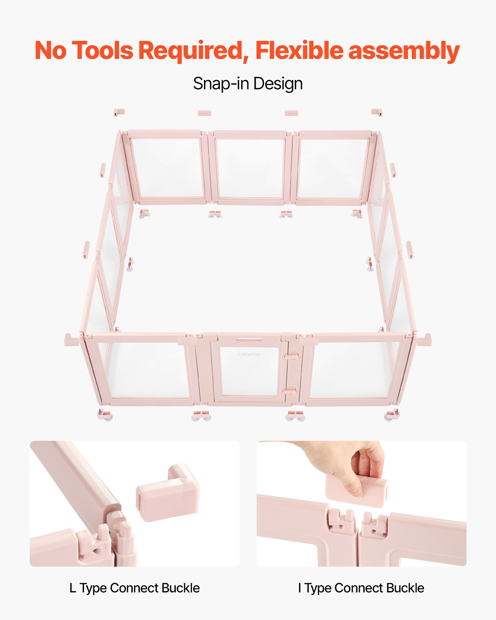 Dog Whelping Box With Window Transparent Playpen For X-Large Dog 60x59x23 In