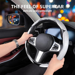 Carbon Fiber Steering Wheel Covers 3 Piece Clip On Steering Wheel Cover White