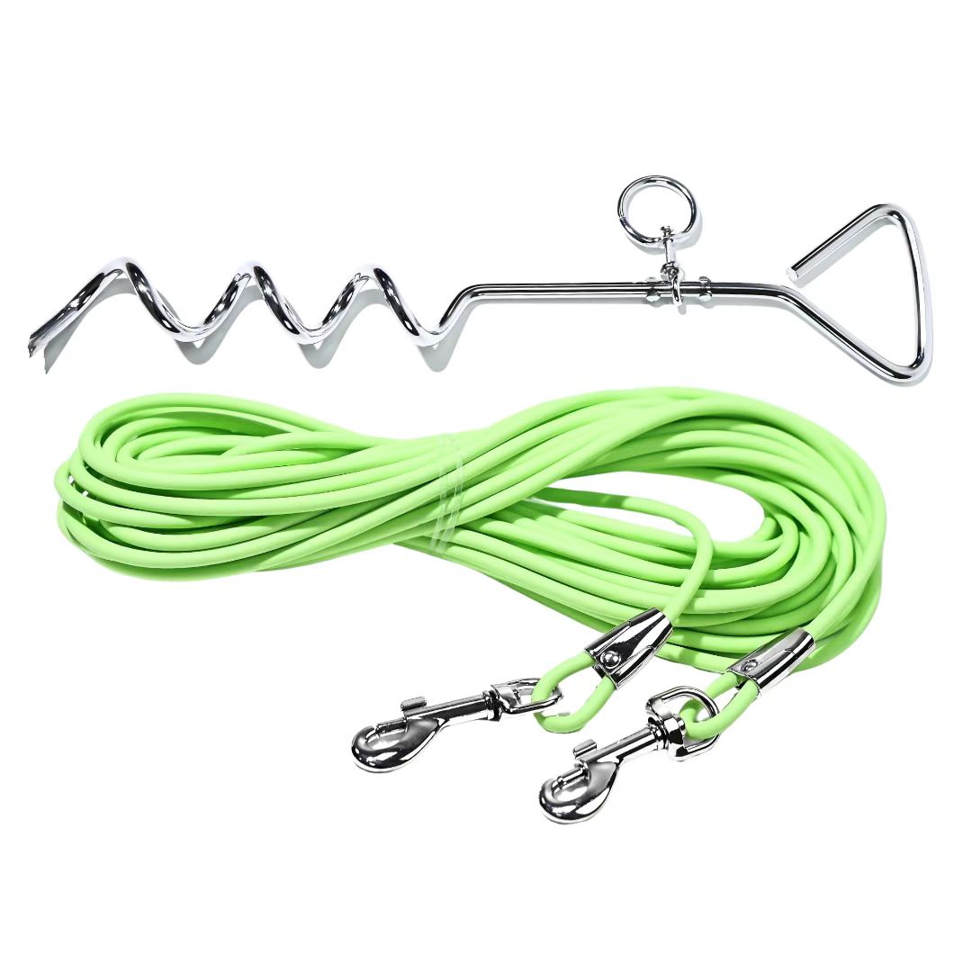 Ground Stake Fixed Dog Leash Allows Your Beloved Dog To Play More Freely