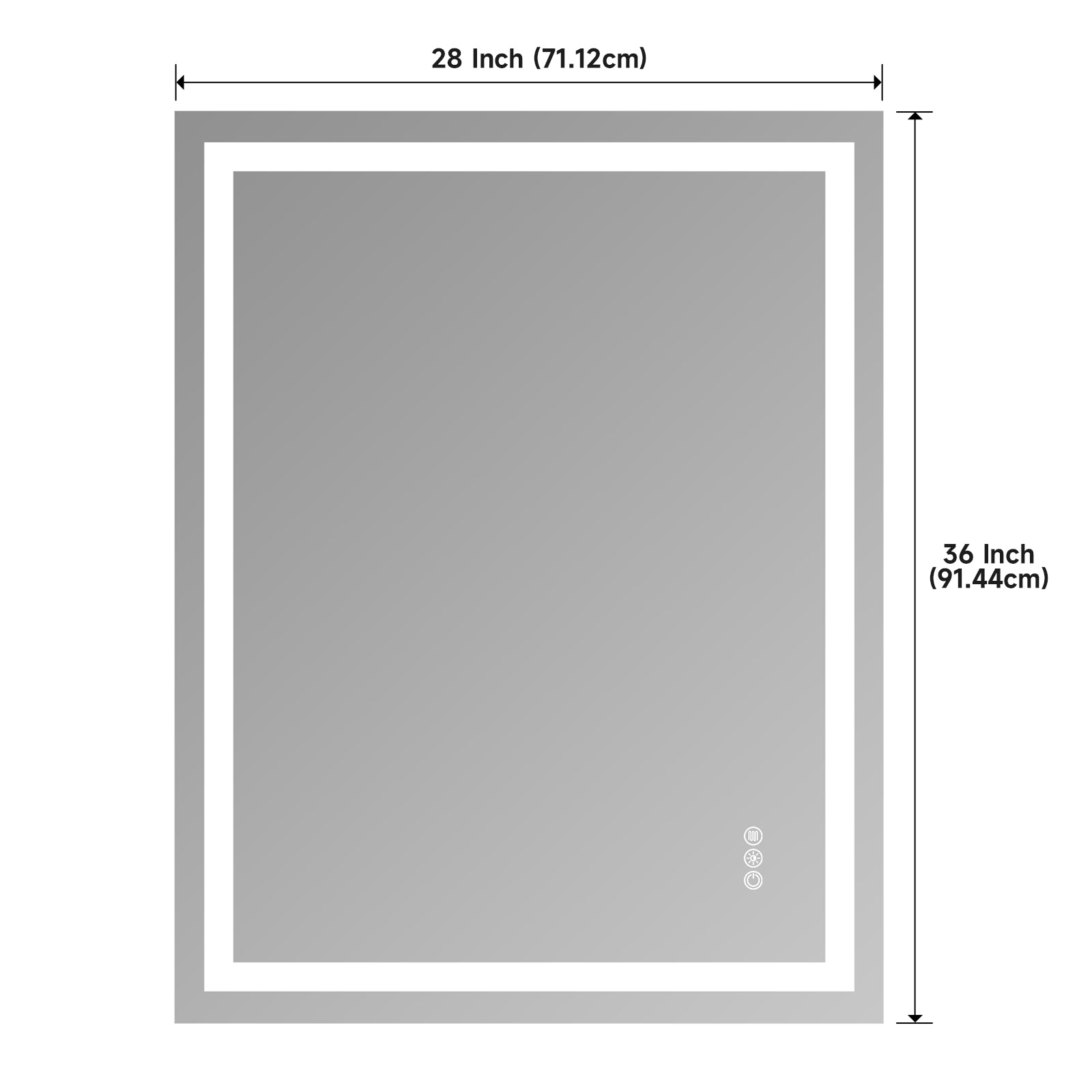 Frameless Tempered Glass With Dual LED Light Strips For Front And Rear Illumination