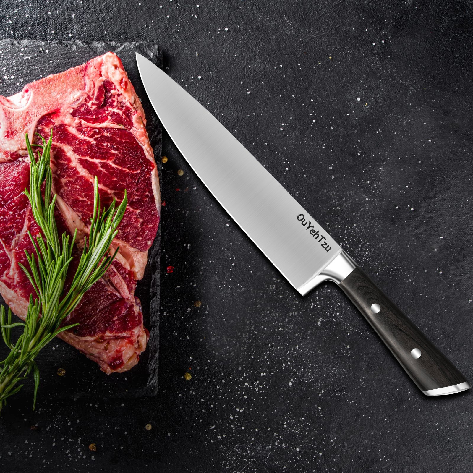 8 Inch Chef Knife, Sharp Japanese High Carbon Steel Kitchen Knives, Professional Cooking Knife With Sandalwood Handle