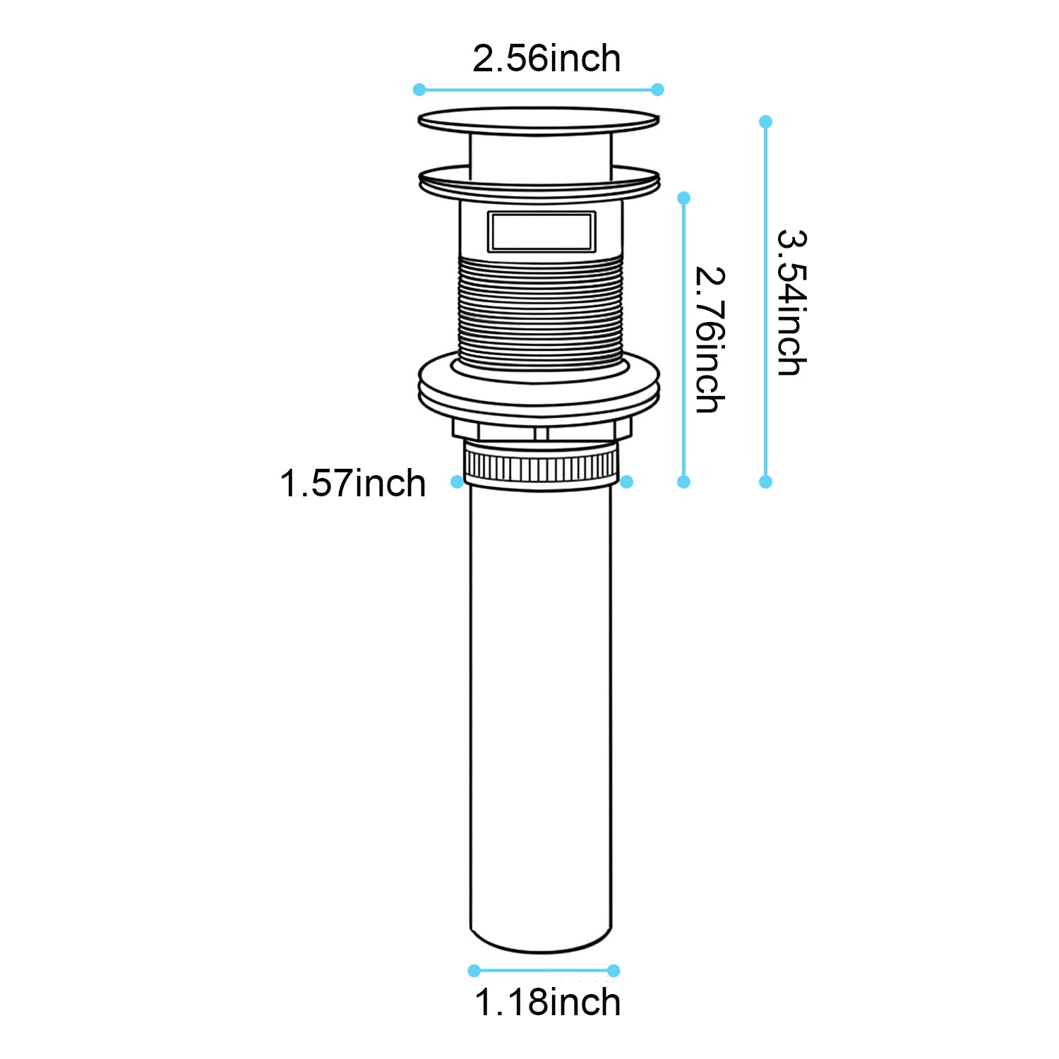 Bathroom Sink Drain With Overflow Hole, Basin And Washbasin Pop-up Drain, 304 Stainless Steel