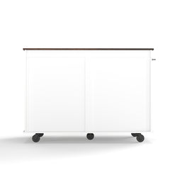 47.2" Mobile Dog Crate With Flip-Top Feeding Door, Dual-Access & 5 Caster System (2 Locking), Side Hooks - Multi-Functional Pet Kennel,double Dog Crate Furniture