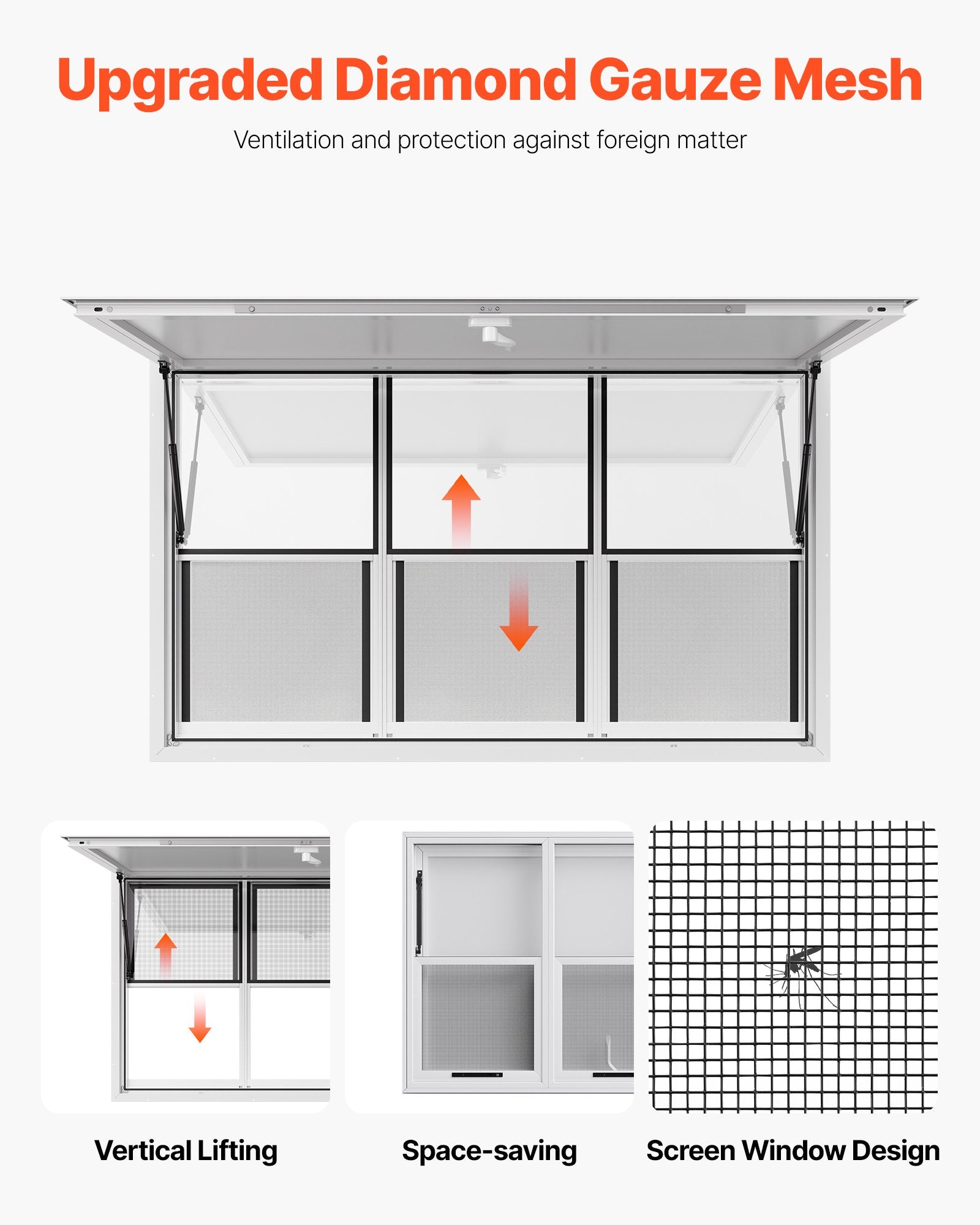 60x36in Concession Stand Serving Window Food Truck Service Awning Aluminum Alloy