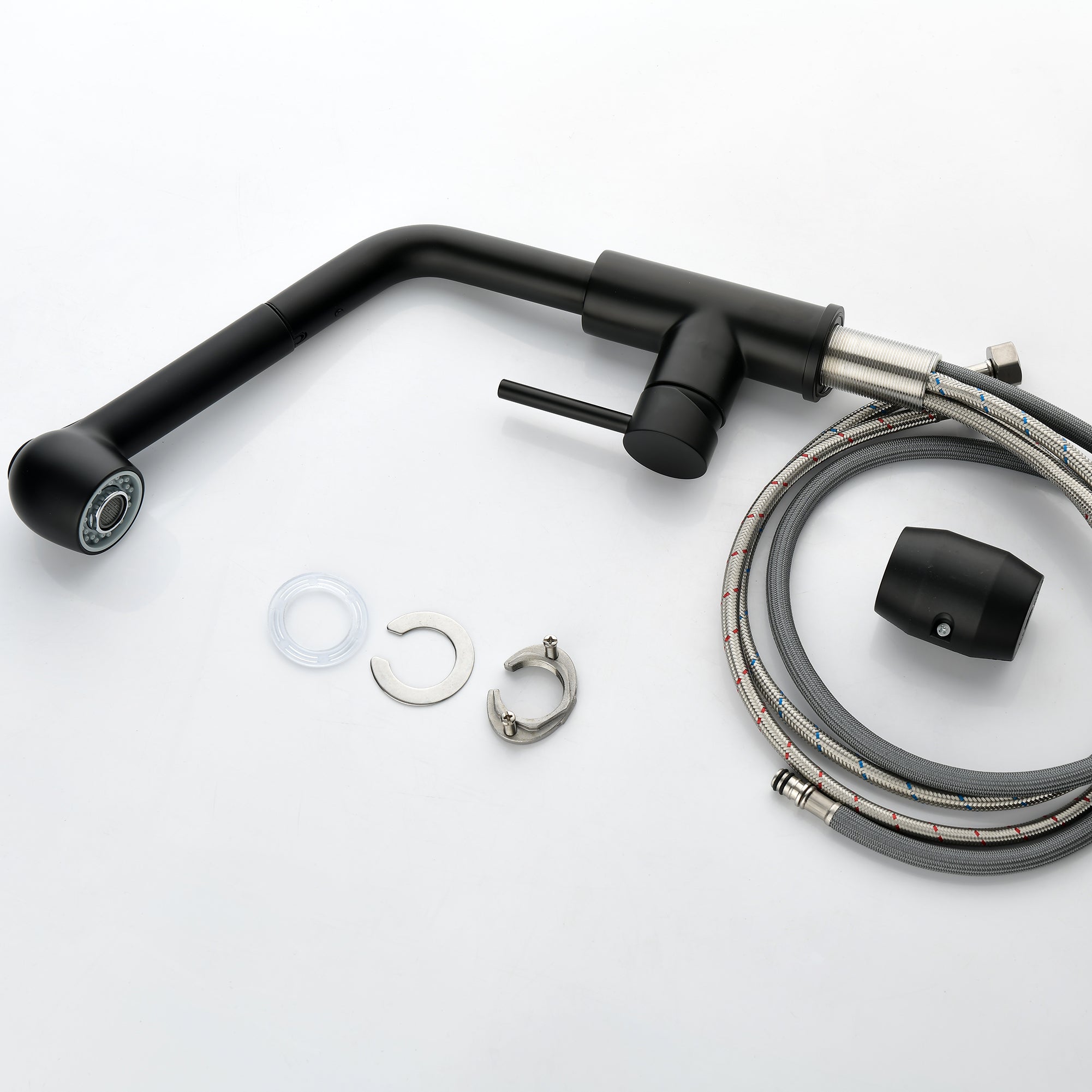 Stainless Steel Matte Black Single Handle Pull Out Spray, Kitchen Faucet