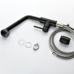Stainless Steel Matte Black Single Handle Pull Out Spray, Kitchen Faucet