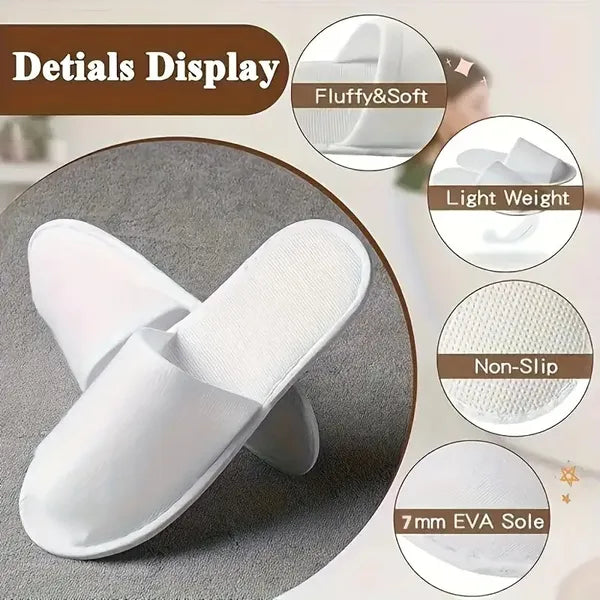 20 Pairs[ Five-star Hotel Disposable Slippers ], Suitable For Hotels, Spas, Travel, Shotless Families, Spa Slippers With Bags, Anti-slip, Individually Packaged