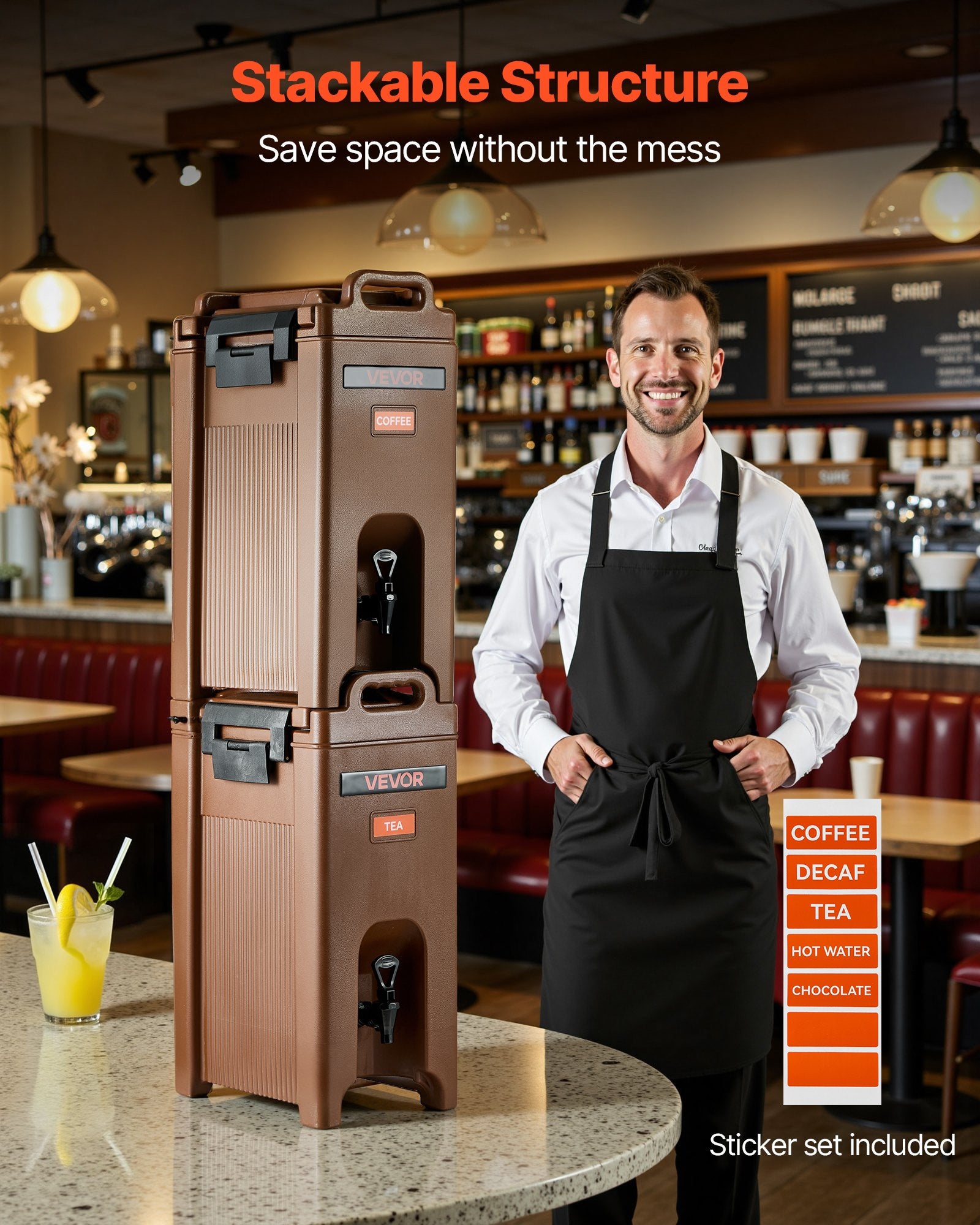Insulated Hot And Cold Beverage Dispenser 5Gal/19L Food-Grade Drink Server