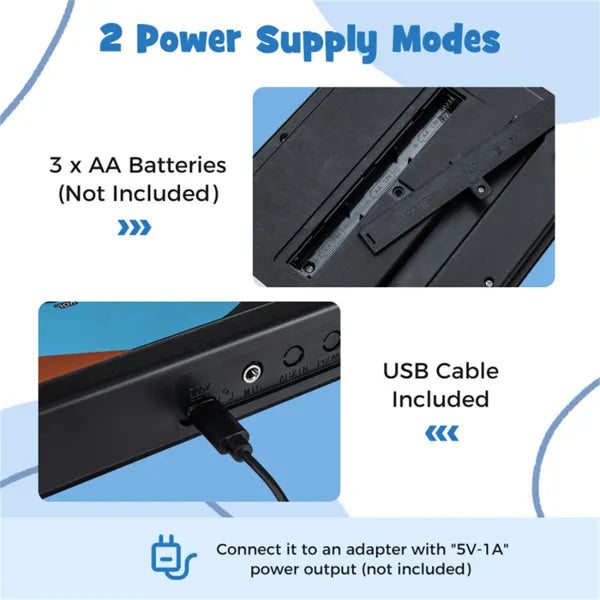 49 Keys Kids Electronic Keyboard With Microphone, 8 Tones & Rhythms Educational Music Toy For Age 3+ - Black