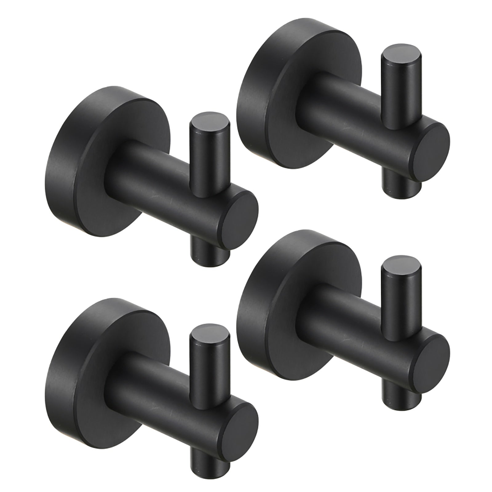 Round Base Wall Hook With Screws  Matte Black Hook, 4-piece Set, Suitable For Entry-level Shoe Cabinets, Wardrobes, Bathrooms, Bedrooms, Furniture Hardware, Cannot Be Shipped On Weekends