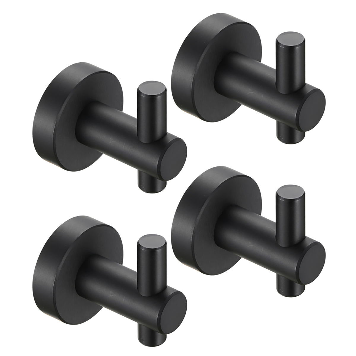 Round Base Wall Hook With Screws  Matte Black Hook, 4-piece Set, Suitable For Entry-level Shoe Cabinets, Wardrobes, Bathrooms, Bedrooms, Furniture Hardware, Cannot Be Shipped On Weekends