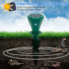 8Pcs Solar Powered Mole Repellent Waterproof Solar Animal Repellers For Moles Gophers Groundhogs Snakes Voles Outdoor Vibration Stake For Farm Garden Yard