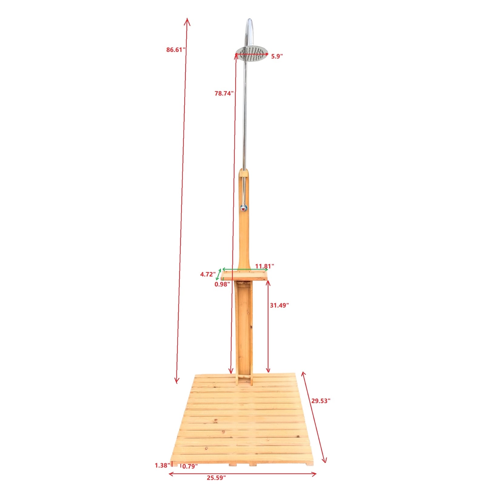 Outdoor Garden Pool Shower With Chassis Board For Swimming Pool, Patio, Terrace